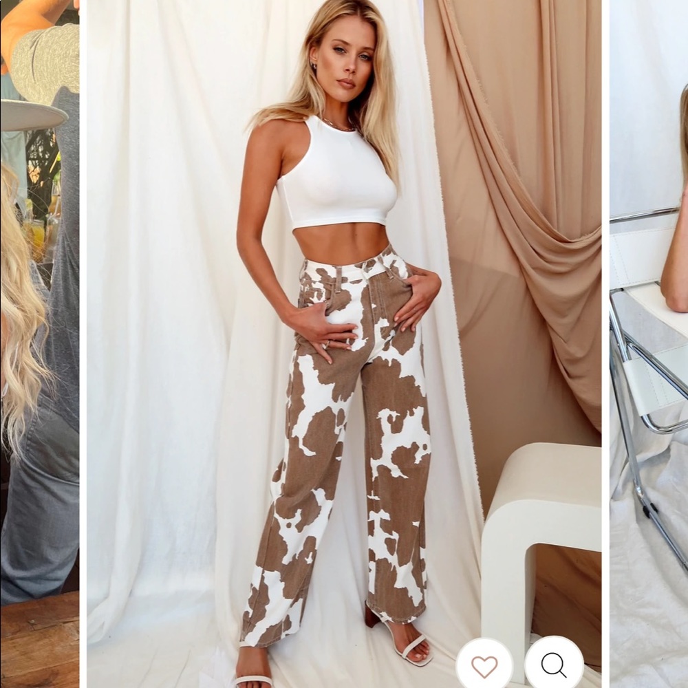 12th tribe cowprint pants